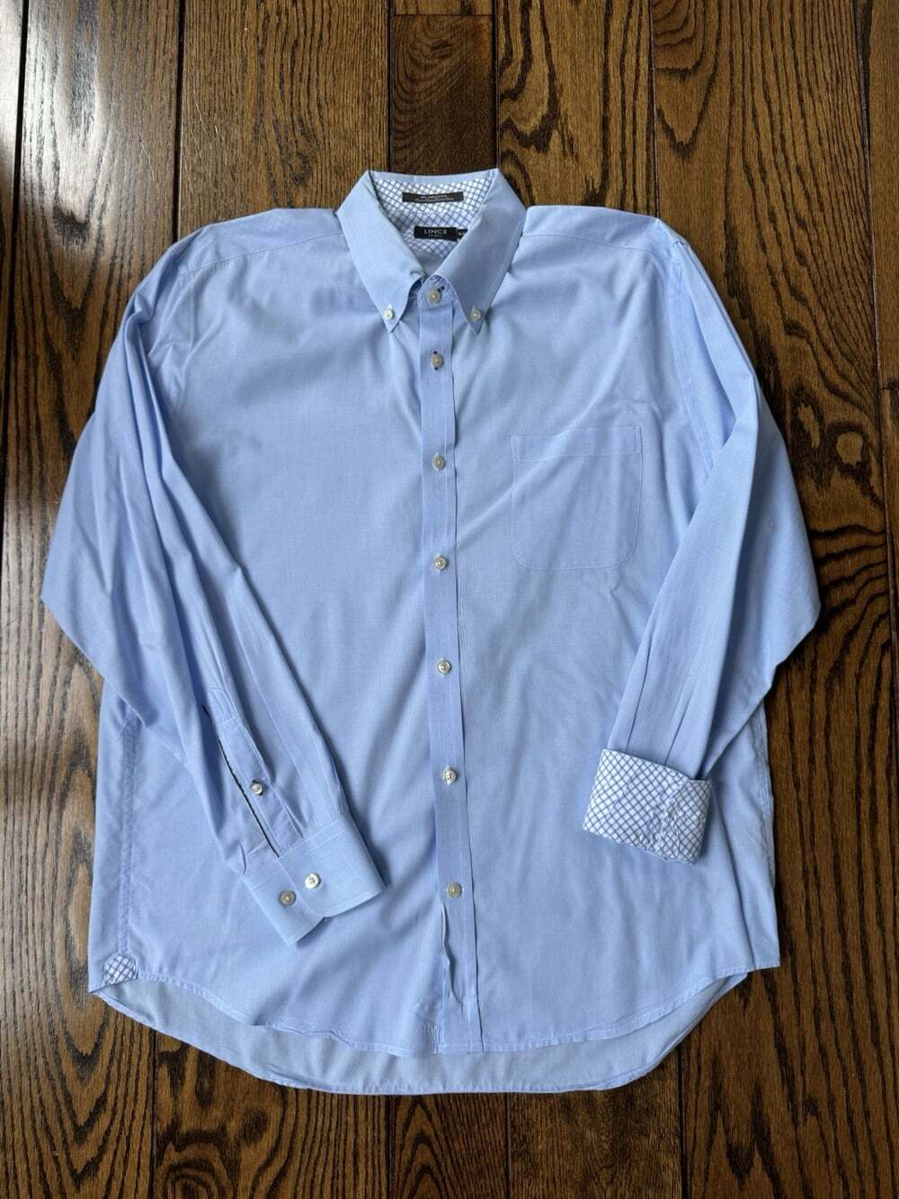 Lincs DC & Co Men’s Long Sleeve Button Up Shirt Size XL Blue